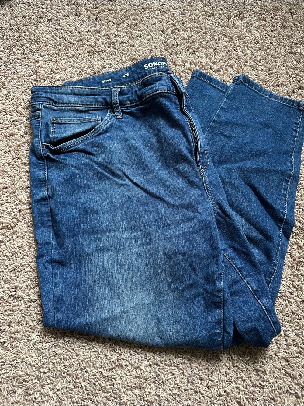 2 Pairs SONOMA Plus Size Women's 1 Straight 1 Skinny Jeans in Dark Blue Wash
